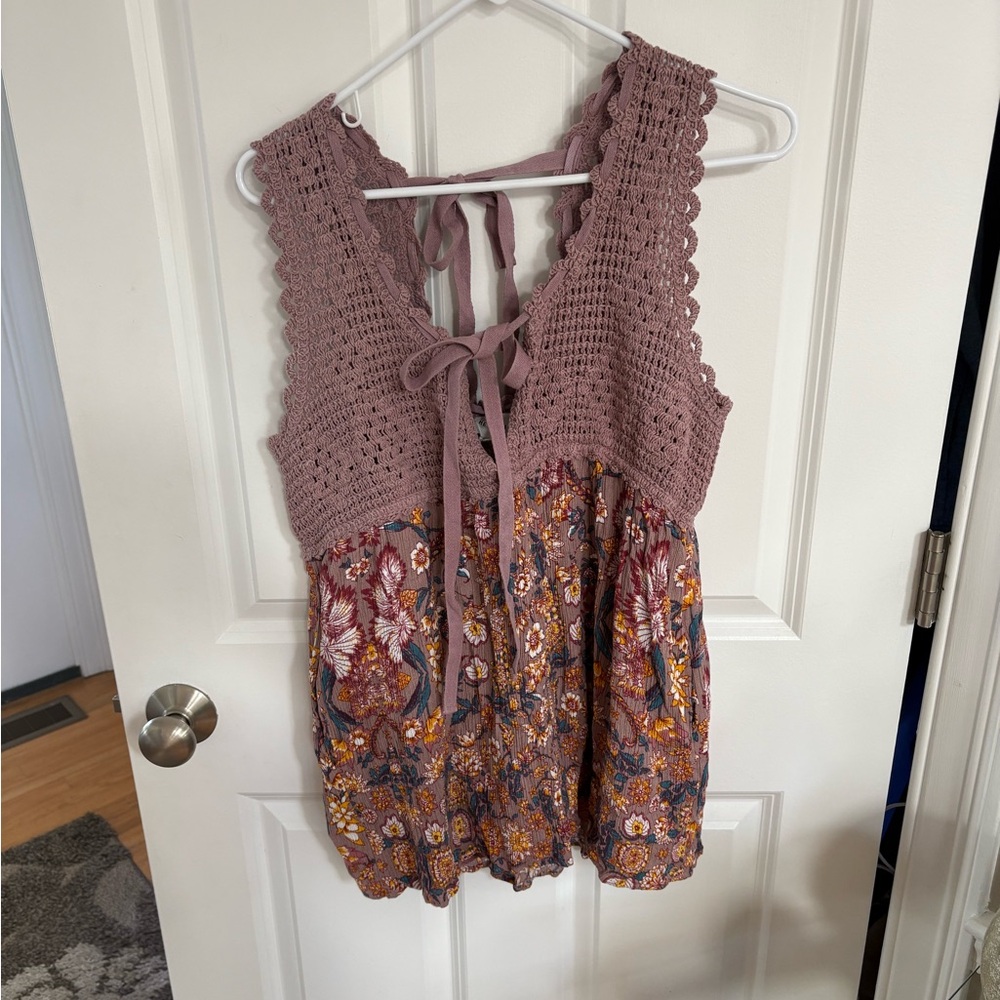 Floral Crochet Women Top